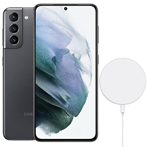 Samsung Galaxy S21 5G (128GB, 8GB) 6.2″ AMOLED 120Hz, Snapdragon 888, Global 5G Volte Fully Unlocked (AT&T, Verizon, T-Mobile, Global) G991U1 (w/ 25W Charge Cube & Fast Wireless Charger, Gray)