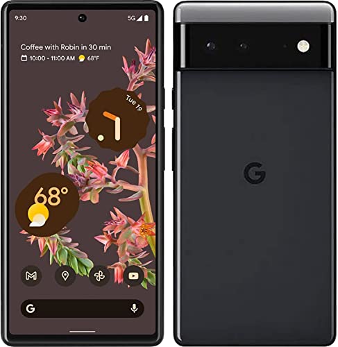 Google Pixel 6 – 5G Android Phone – Unlocked Smartphone with Wide and Ultrawide Lens – 128GB – Stormy Black